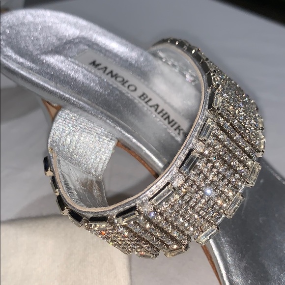 Manolo Blahnik, embellished, leather heels. - Picture 2 of 5